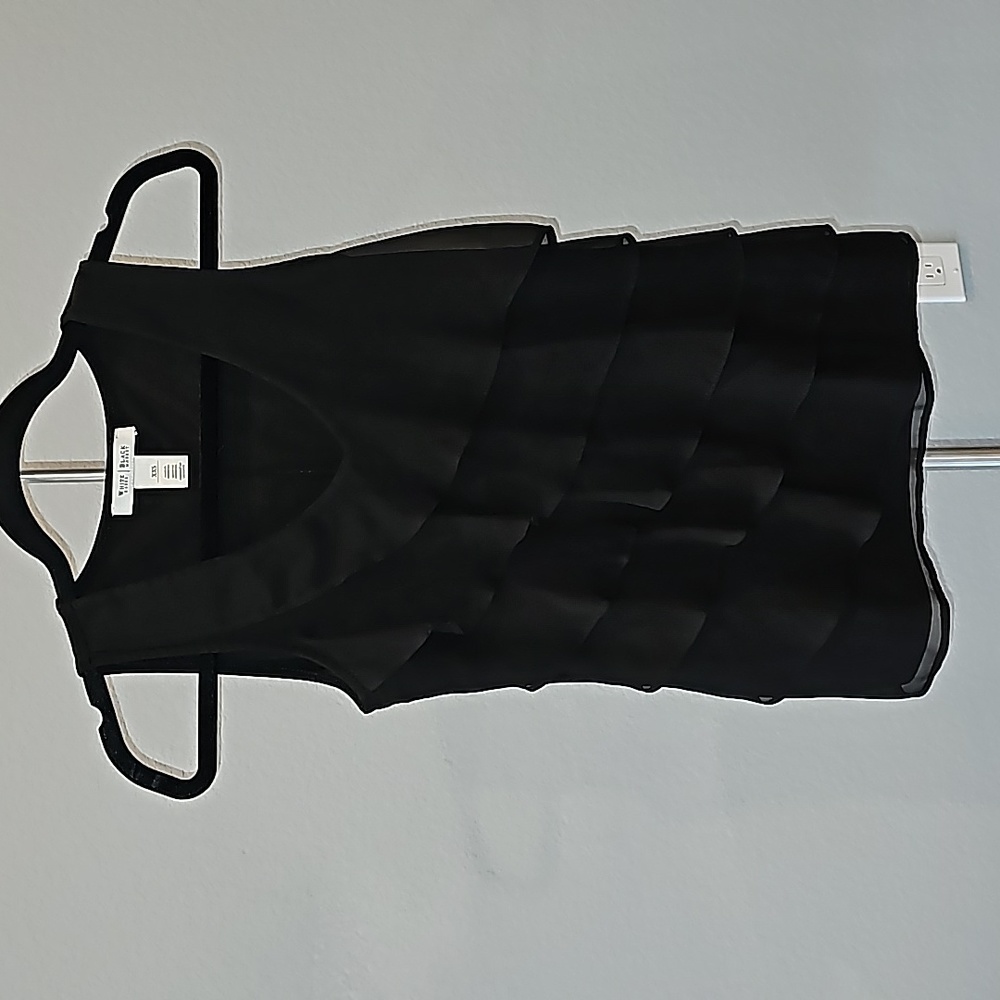 White House Black Market Ruffle Tank with Stretch Cotton Back